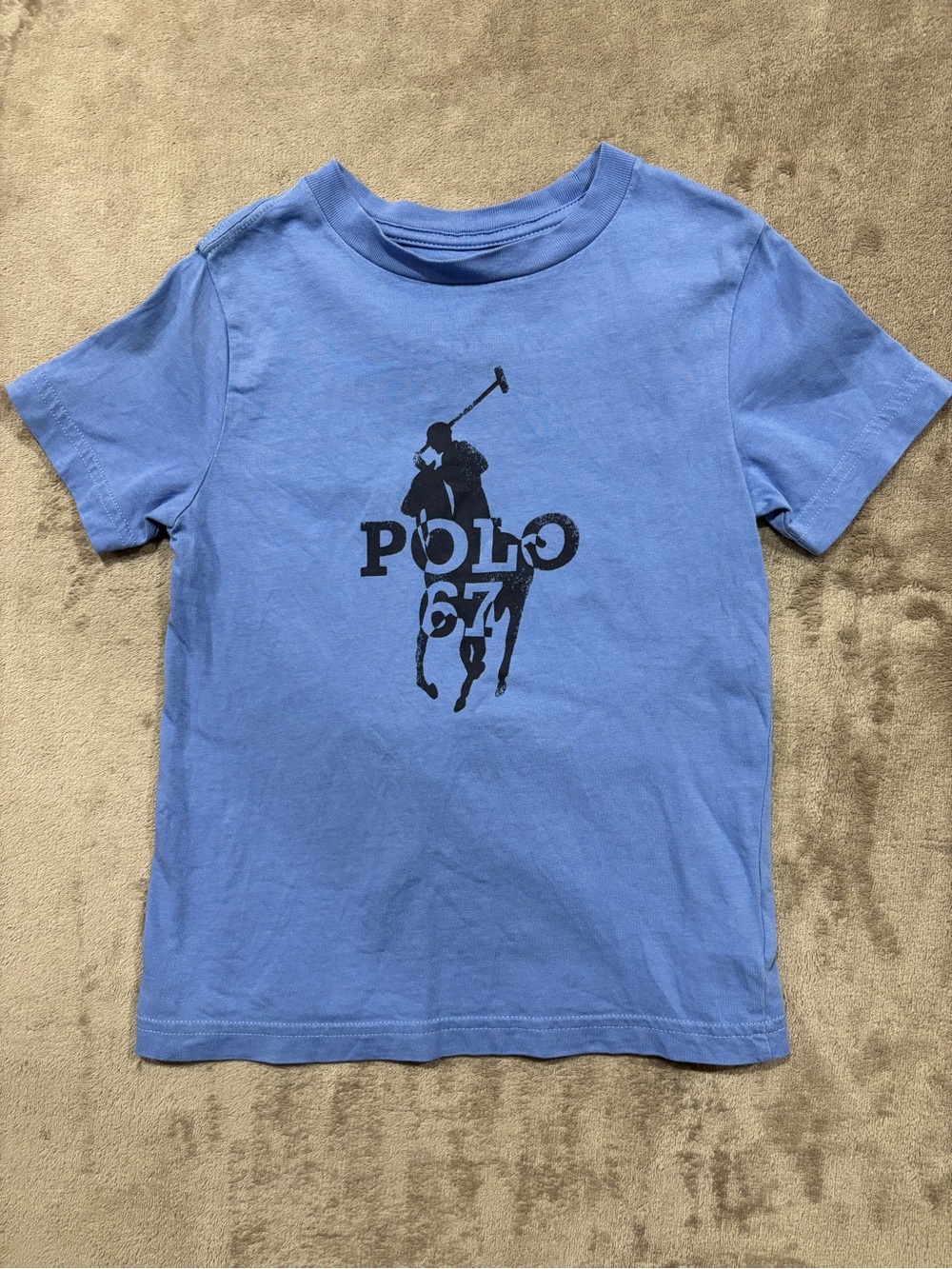 Polo by Ralph Lauren Light Blue Tee with Navy Polo Player Graphic